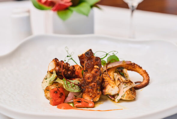 Grilled Octopus at Orchids restaurant