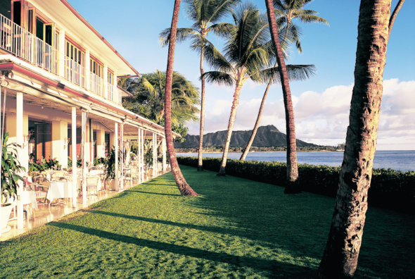 View iconic Diamond Head from Orchids restaurant