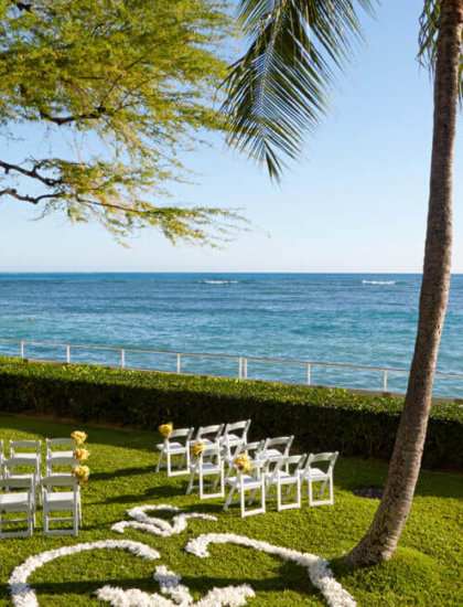 Set for a picture-perfect wedding on Kawahewehe Lawn