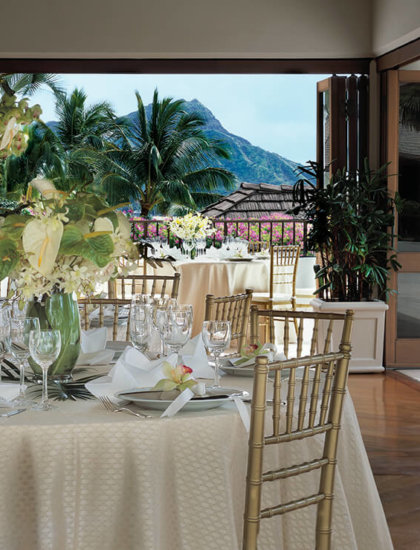 Hau Terrace set for a reception at Halekulani