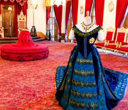 Iolani Palace with Queen Liliuokalani's gown