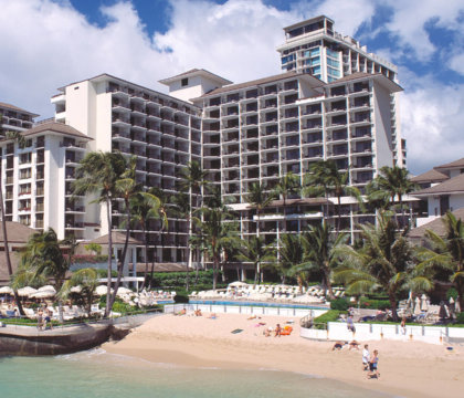 Halekulani Hotel is situated right on Waikiki Beach