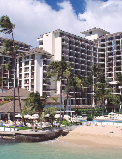 Halekulani Hotel is situated right on Waikiki Beach