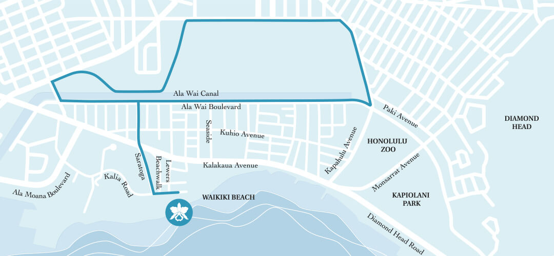 Ala Wai Canal jogging map