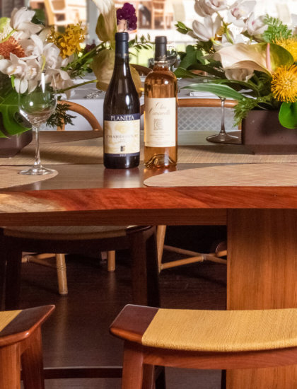Communal table at Cattleya Wine Bar