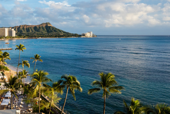View of Waikiki from Halekulani Balcony