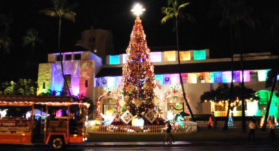 Hawaiian Holiday Lights Trolley
