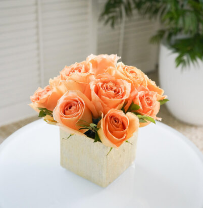 One Dozen Rose Cube