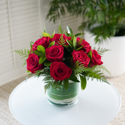 One Dozen Rose Centerpiece