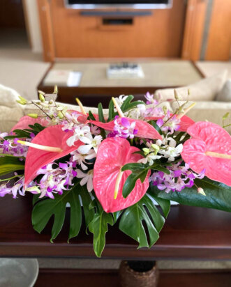 Low Long Tropical Centerpiece