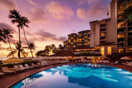 Halekulani pool at dusk