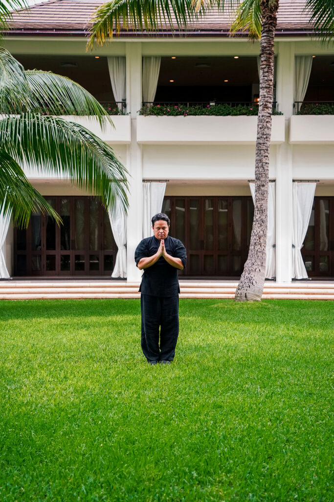 Walking Meditation in Garden Courtyard