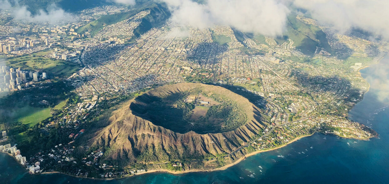 Aerial view of Oahu